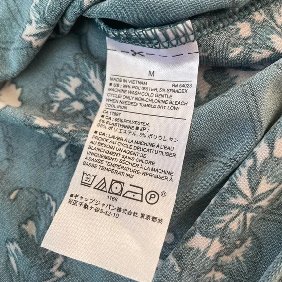 Banana Republic Teal Floral Long Sleeve Top, M - Picture 5 of 9